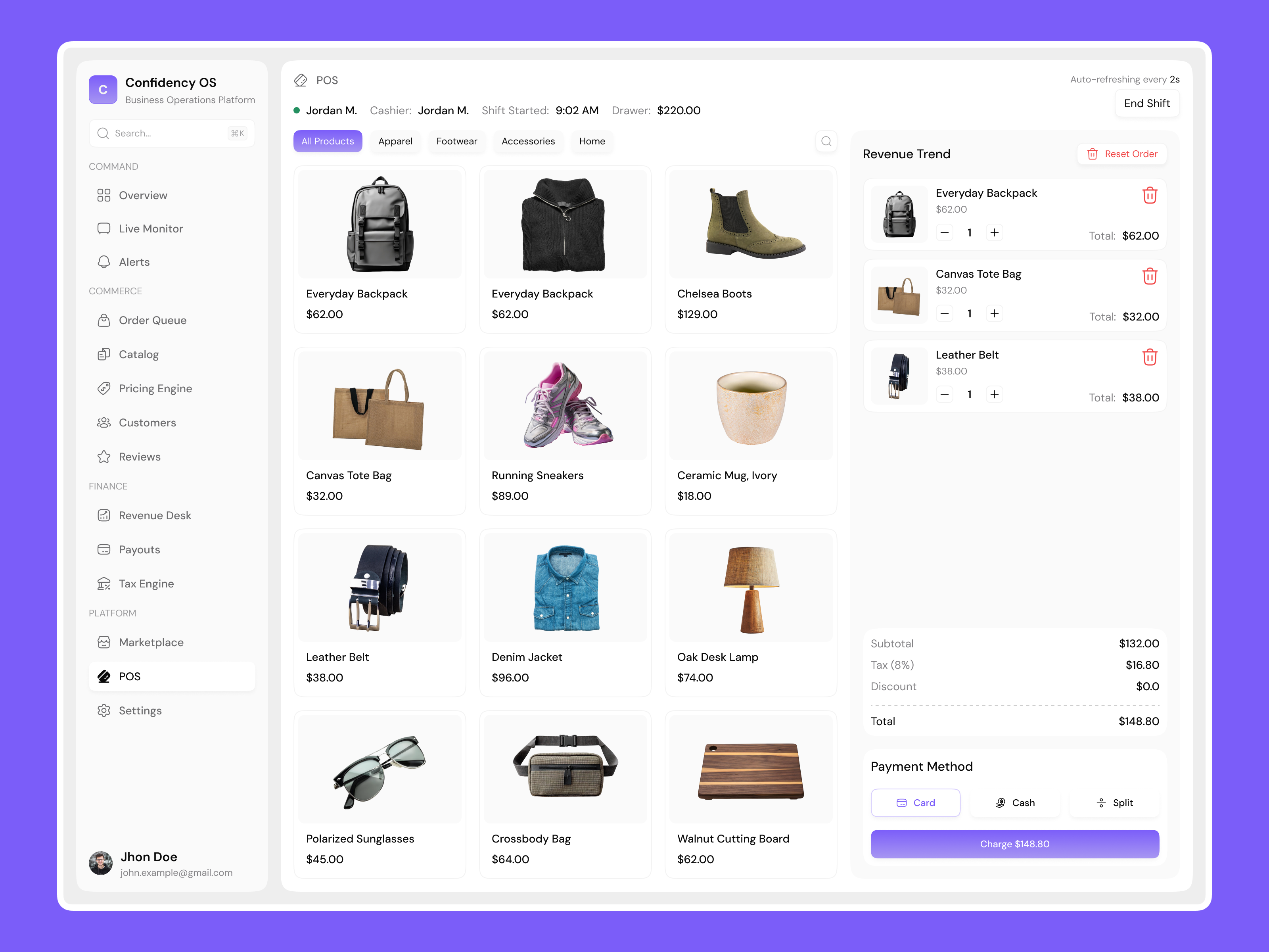 POS Dashboard UIUX Design | Modern Point of Sale System interface product service startup ui ux web