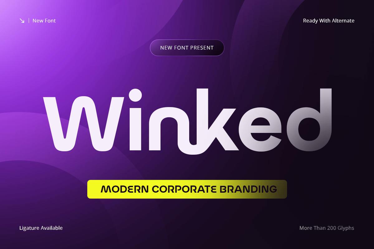 Winked - Modern Corporate Branding branding business clean contemporary corporate design display enterprise font graphic design identity logo minimal modern professional start up tech technology typography versatile