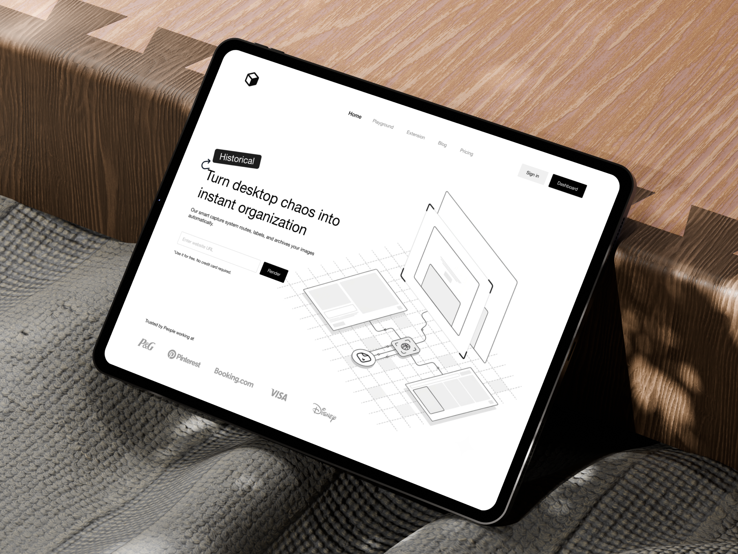Minimal Monochrome Productivity Landing Page 🗂️ banner design figma filemanagement hero hero section isometric landing page landing page design landing page ui landing page ux minimal website monochrome productivity saas web banner web designer website website design wireframe