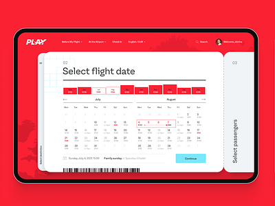 Play Booking Flow Prototype airline airplane animation bookingflow calendar flight iceland icons lowcostairline play prototype ui ux webdesign