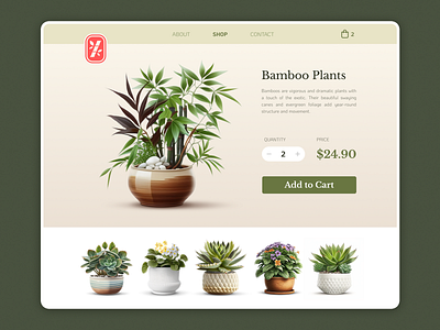 Plant Shop Website e commerce design ecommerce graphic design homepag interface plant shop plants shop shop page store ui user experience ux web web design web marketing web page web shop web ui website