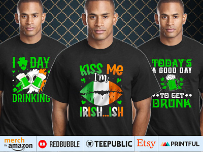 ST PATRICKS DAY T-Shirt Design Bundle canva t shirt design design etsy merchbyamazon