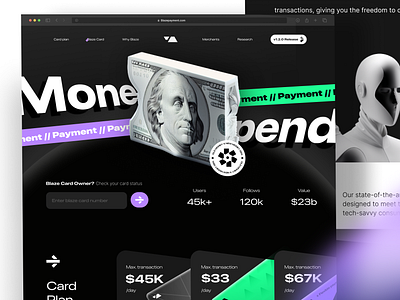 Blaze Finance abstract design graphic design illustration landing page motion graphics trending ui uiux vector web design website