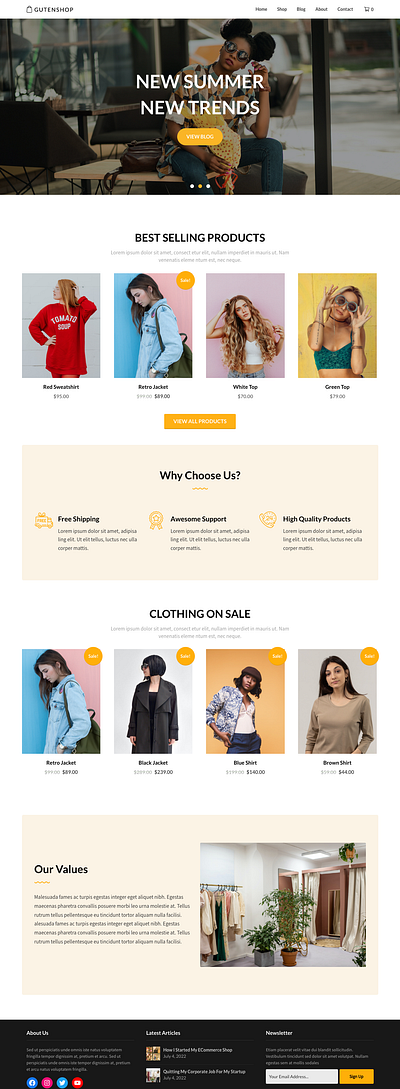 Gutenshop - eCommerce & online shop WordPress theme boutique easy digital downloads ecommerce edd shop store template theme woocommerce wordpress