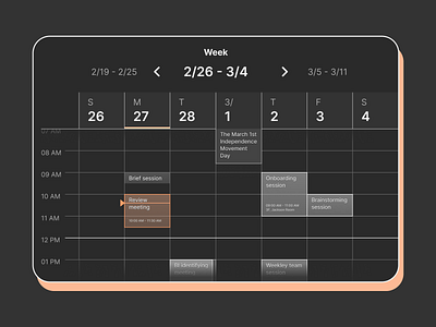 DailyUI #038 - Calendar calendar dailyui flat gradient planning timeline week