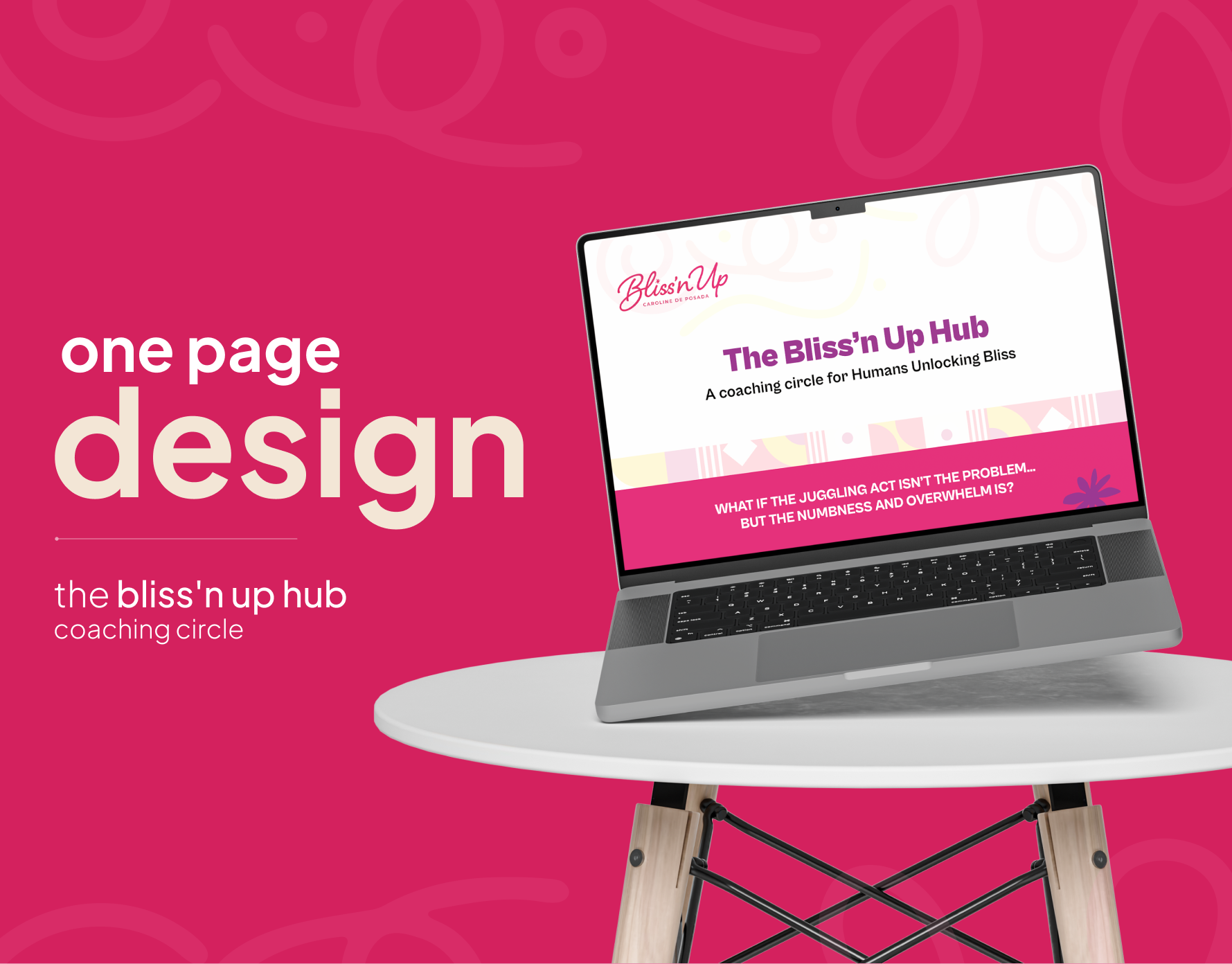 Bliss'n Up Hub: Wellness Coaching Brand & Sales Page Design adobe brand identity branding design figma graphic design homepage illustration lable identity landing page one page website social media design ui ui design uiux ux visual identity web design website design website layout