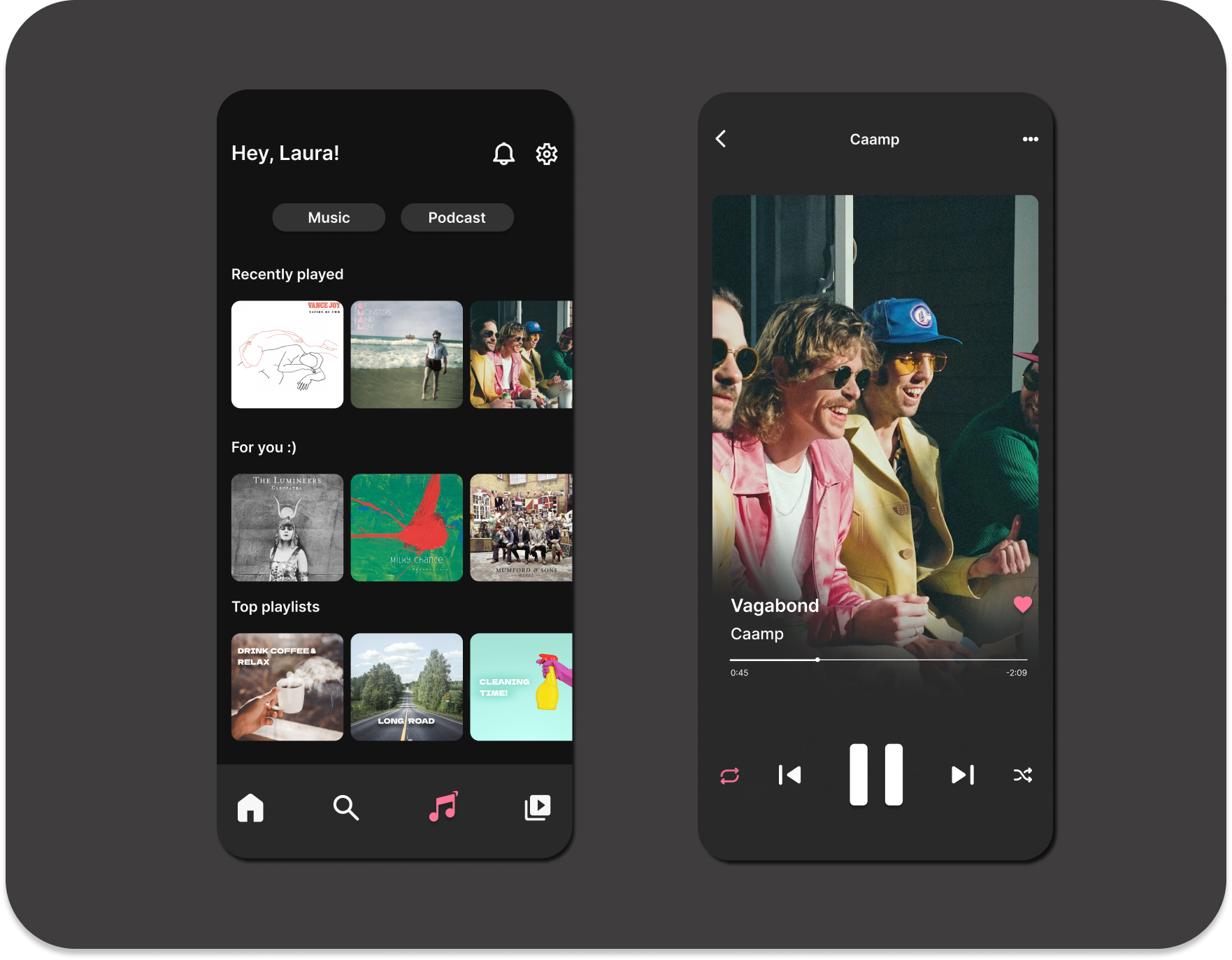 Daily UI #009 - Music Player dailyui dailyuichallenge dark darktheme design music musicplayer ui ux