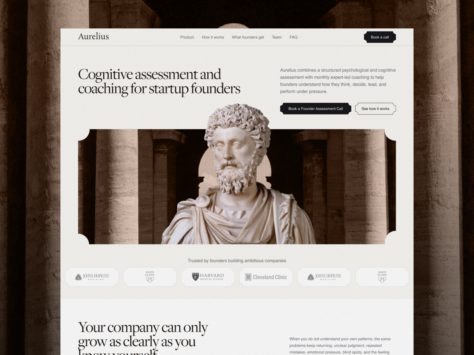 Aurelius — Executive Coaching & Cognitive Assessment coaching website design rivaldisign ui ui design website design