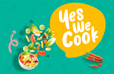 Yes We Cook | Branding + UX/UI Design app brand branding cook cooking design figma food graphic design illustration interface design logo logotype ui ui design ux design vector vegan veggy visual id