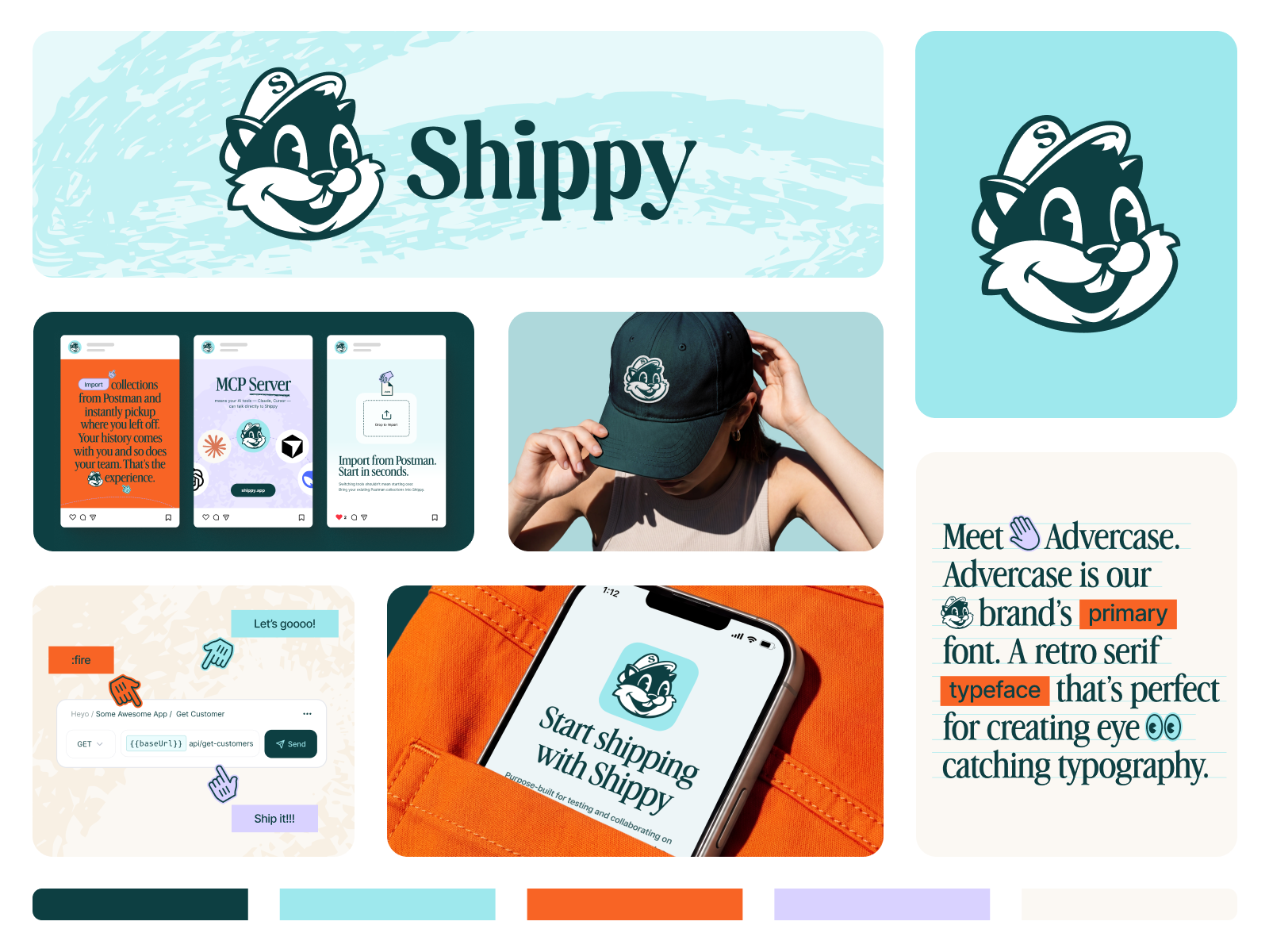 Meet Shippy®! badge brand branding chipmunk design dev tools heyo! illustration logo mascoat shippy®