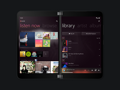 Zune for Surface Duo app design product design surface ui ux zune