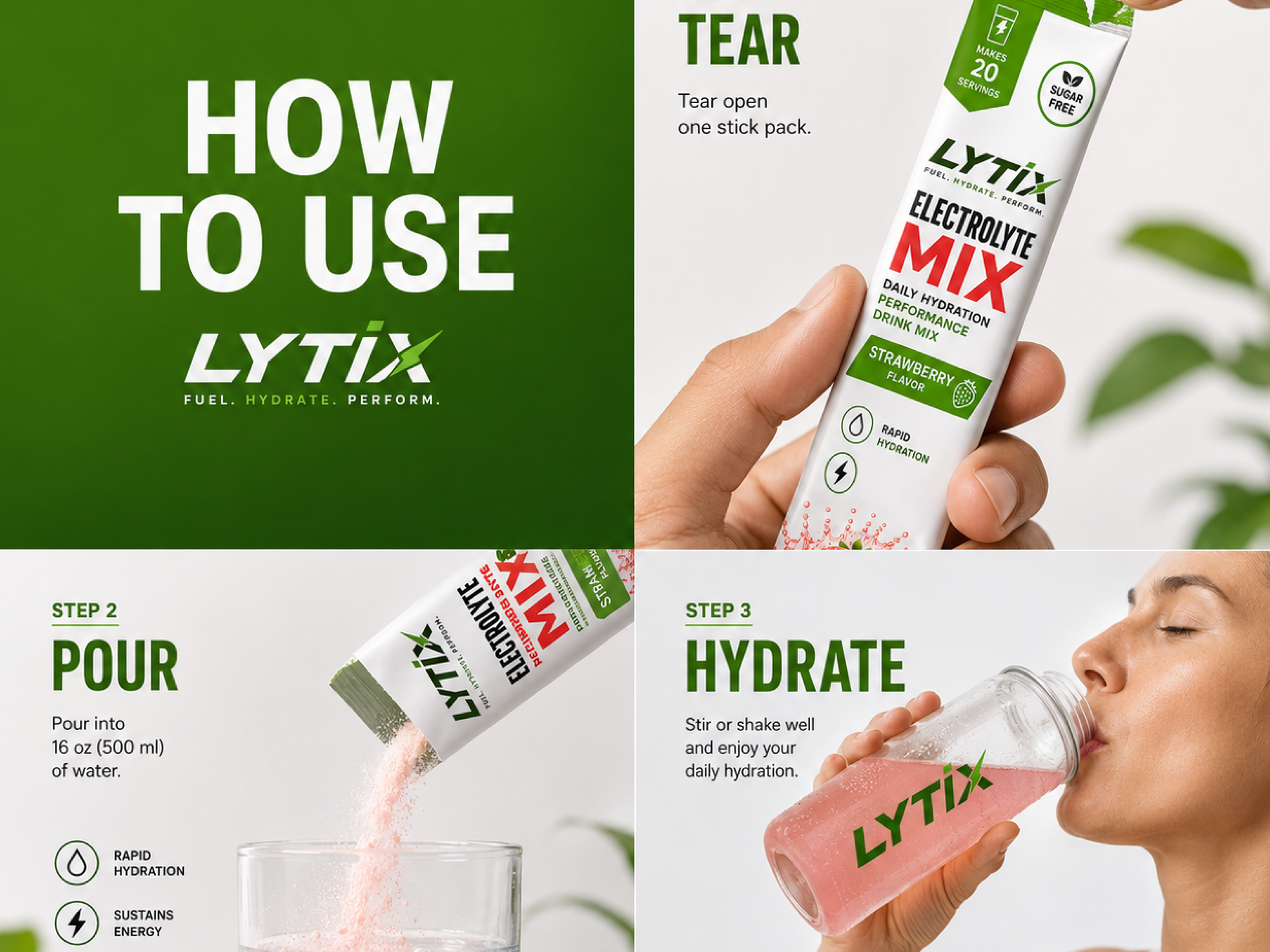 Lytix — Electrolyte Hydration Branding & Sachet Packaging Design beverage branding brand strategy electrolyte electrolyte branding electrolyte drink electrolyte identity electrolyte logo functional beverage hydration hydration branding hydration drink hydration identity hydration logo label design logo identity packaging branding packaging design product packaging sports drink branding visual identity