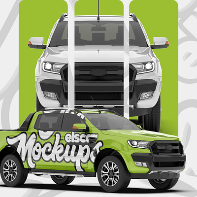 Pickup Truck Mockup - 001 3d advertising branding design graphic design illustration marketing