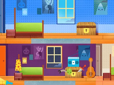 Playkids App art direction game illustration