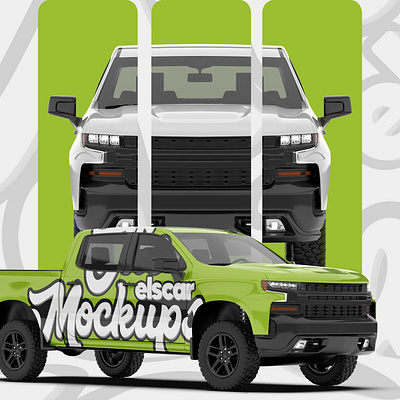 Pickup Truck Mockup - 004 3d advertising branding design graphic design illustration logo marketing