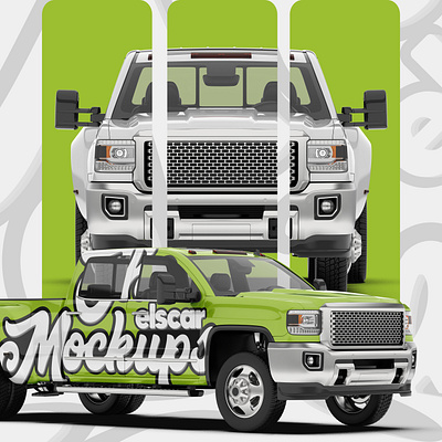 Pickup Truck Mockup - 005 3d advertising branding design graphic design illustration logo marketing