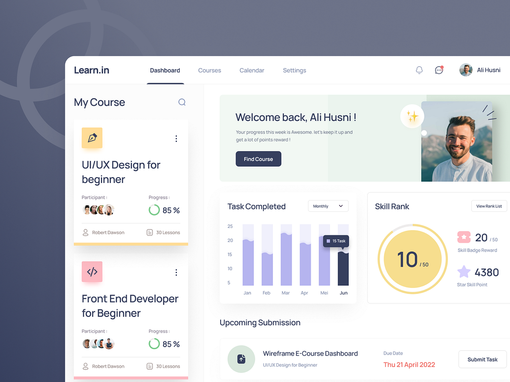 Course Dashboard UI Design by I Can Infotech on Dribbble