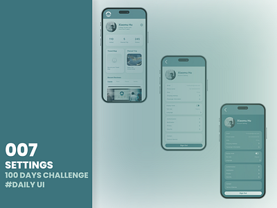 007/100 Days Design Challenge #DailyUI design settings ui ux