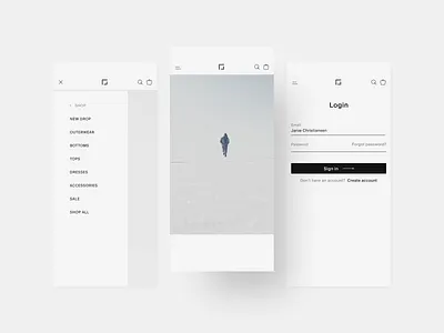 E-commerce (mobile version) burger menu daily ui design e commerce interface mobile adaptive mobile interface online shop ui ux web