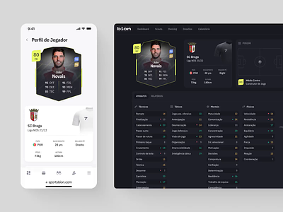 Bion, a platform for football players. design football football manager mobile product design scout sports ui ui ux ux web app