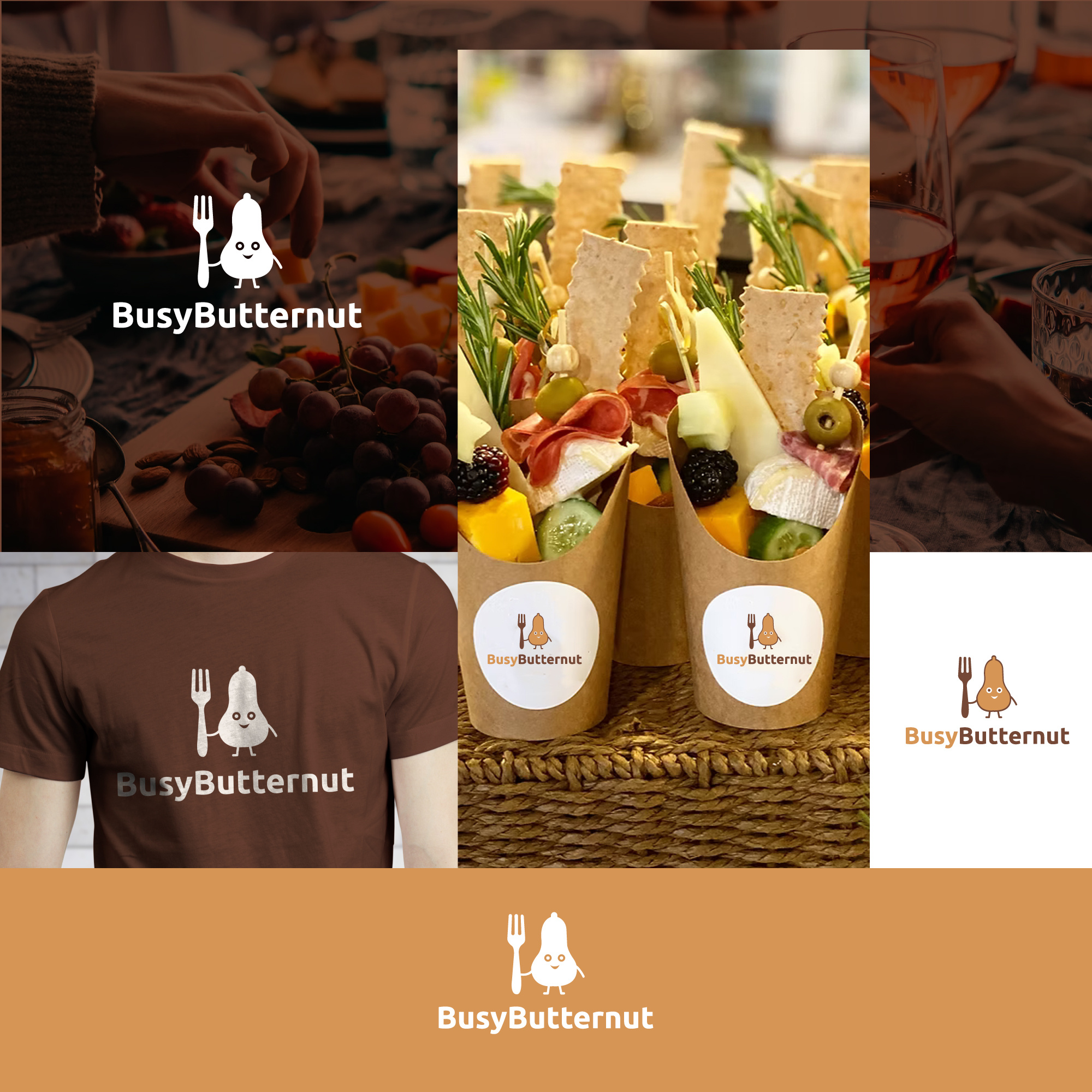 REDESIGN OF BUSYBUTTERNUT LOGO brand identity branding business card design food brand graphic design logo design power point template design rebranding redesign social media banner design typography vector