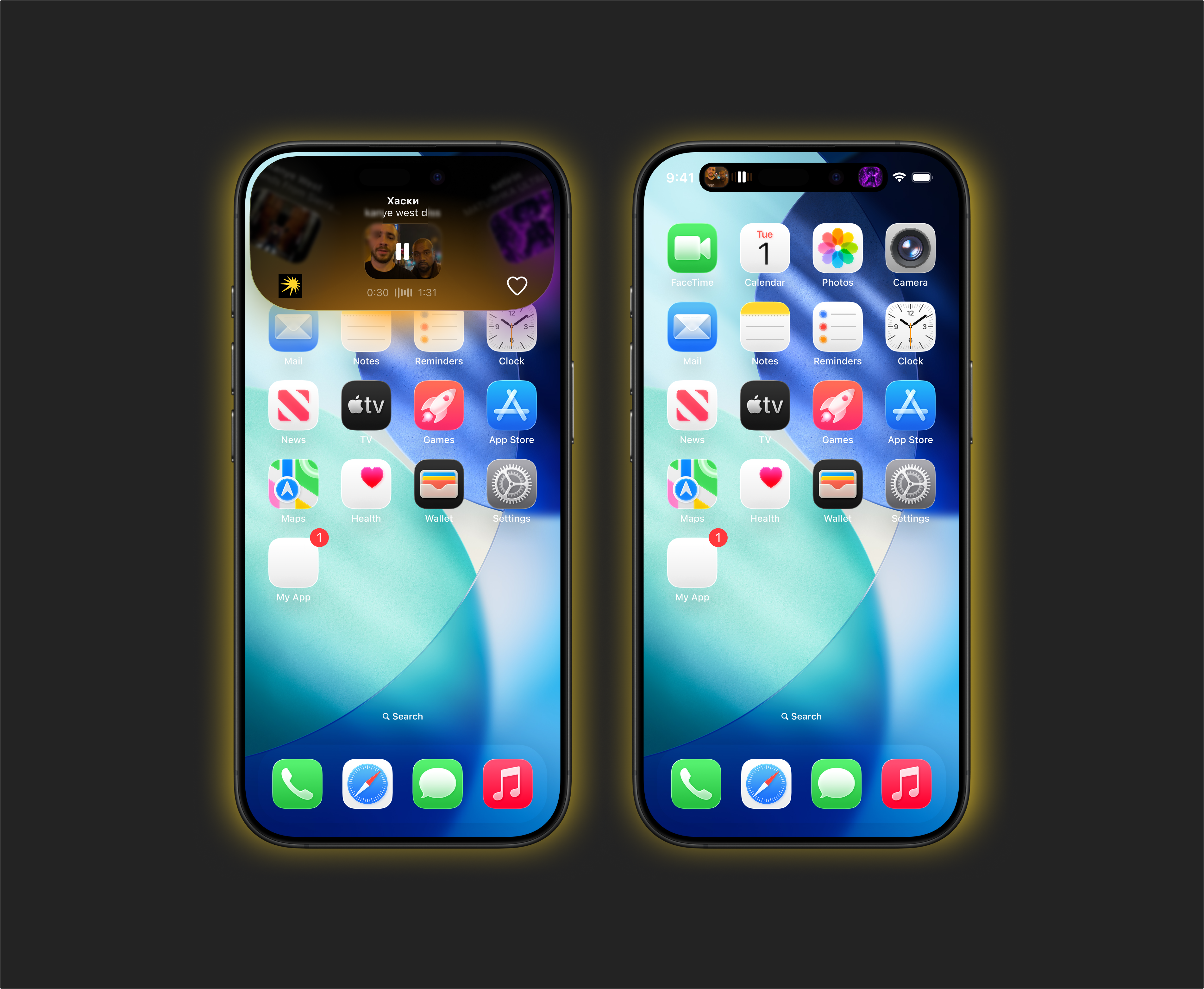 YMusic Dynamic island | Concept dynamic island gradient ios minimalism mobile music ui