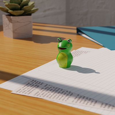 Froggy 3d 3dart 3dmodel blender blenderart character design graphic design product design props