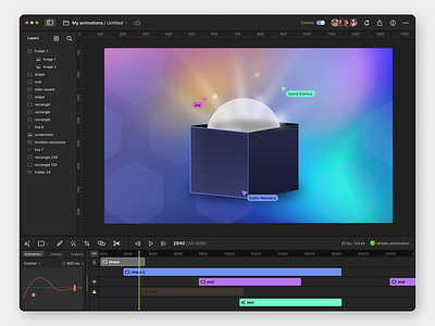 Animation app for Mac animation application collaboration dark desktop interface mac macos product design system ui ui video
