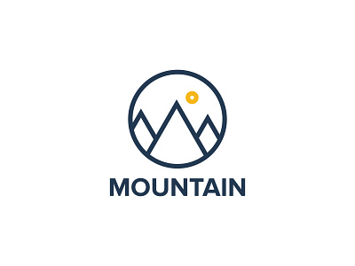 Mountain logo logo minimal minimalist modern mountain nature professional logos simple sun