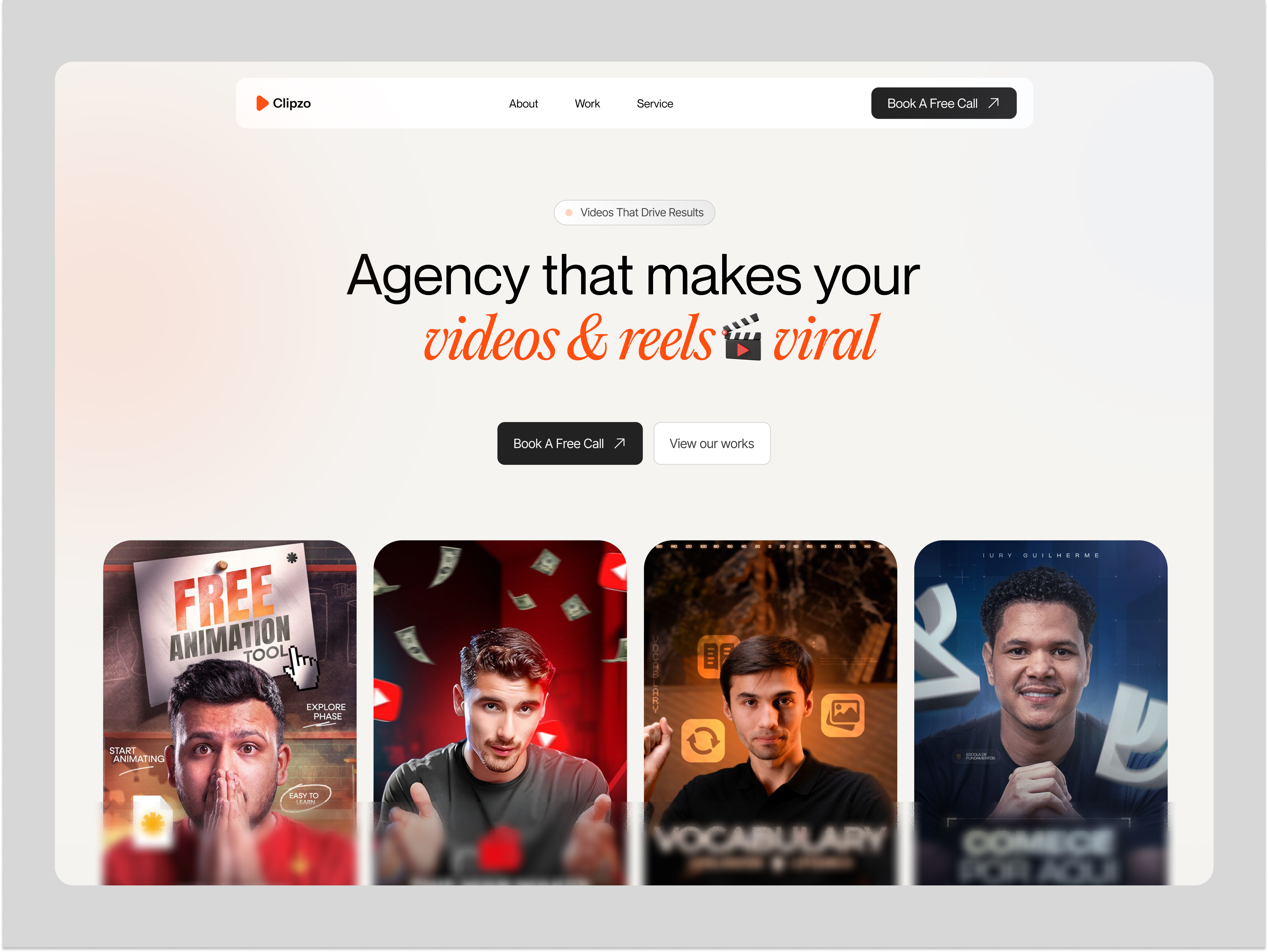 Clipzo – Video Editing Agency Website Design agency editing service website landing page product ui uiux ux video editing video editing website ui website
