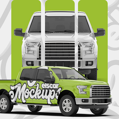 Pickup Truck Mockup - 009 3d graphic design marketing