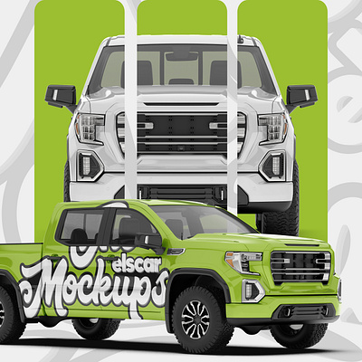 Pickup Truck Mockup - 011 3d advertising branding design graphic design graphics illustration logo marketing