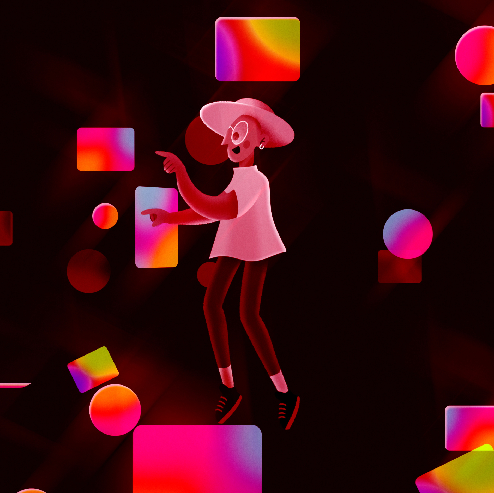 Pushing Pixels 2d aftereffects animation character design floating gif illustration motion graphics