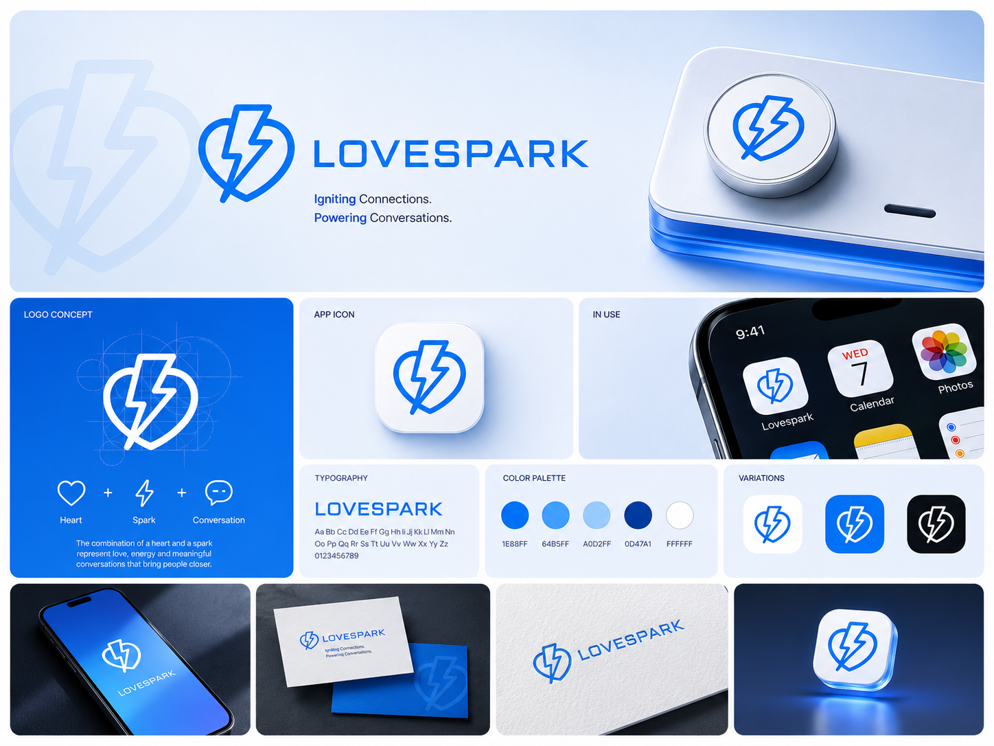 LoveSpark Logo Design app logo branding dating app logo design fahad letter logo logo logo design logo designer modern modern logo spark logo tech logo