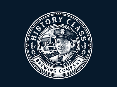 History Class / Officer Wilson beer branding brewery craft design graphic design illustration logo vintage