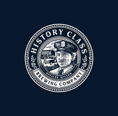 History Class / Officer Wilson beer branding brewery craft design graphic design illustration logo vintage