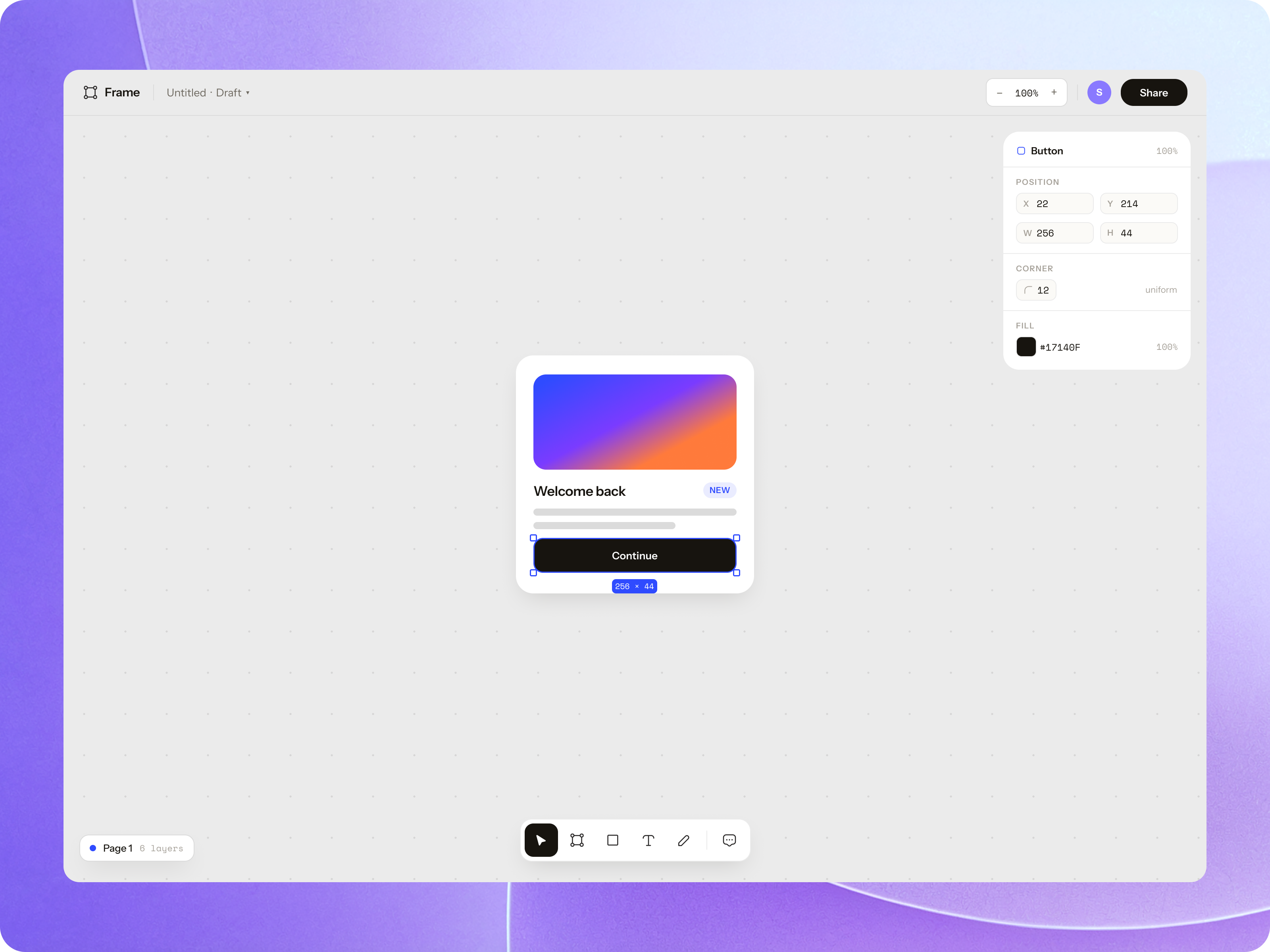 Design Tool Interface — Editor & Inspector UI app interface canvas editor creative tool design system design tool editor ui figma inspector panel minimal ui product design properties panel saas ui ui concept ui design web app