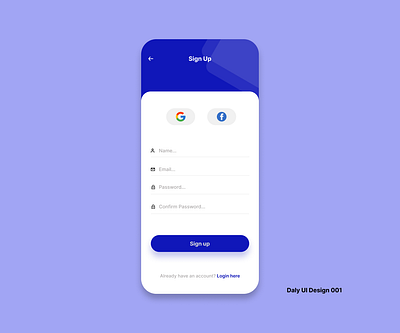 Sign Up Page UI Design dailyui design ui ux