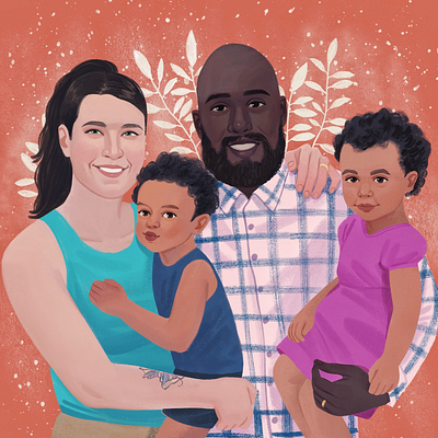 Hand-Drawn Art of a Family art digital art family portrait hand drawn illustration portrait procreate