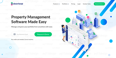 Doorloop Hero Design figma design landing page design uiux design user iterection design