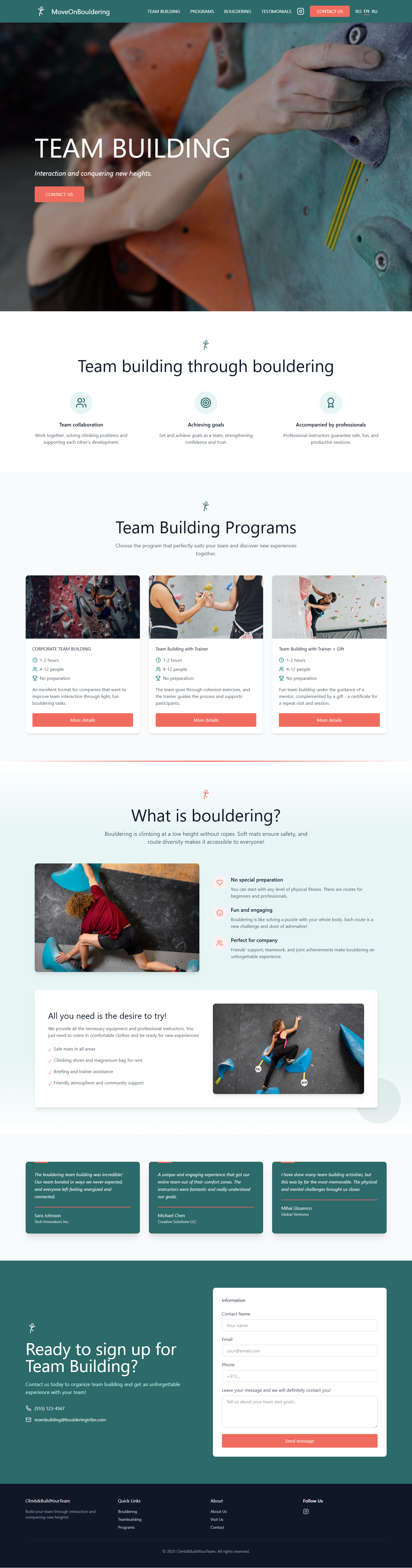 Web Design MoveOn Landing Page ui ux web design