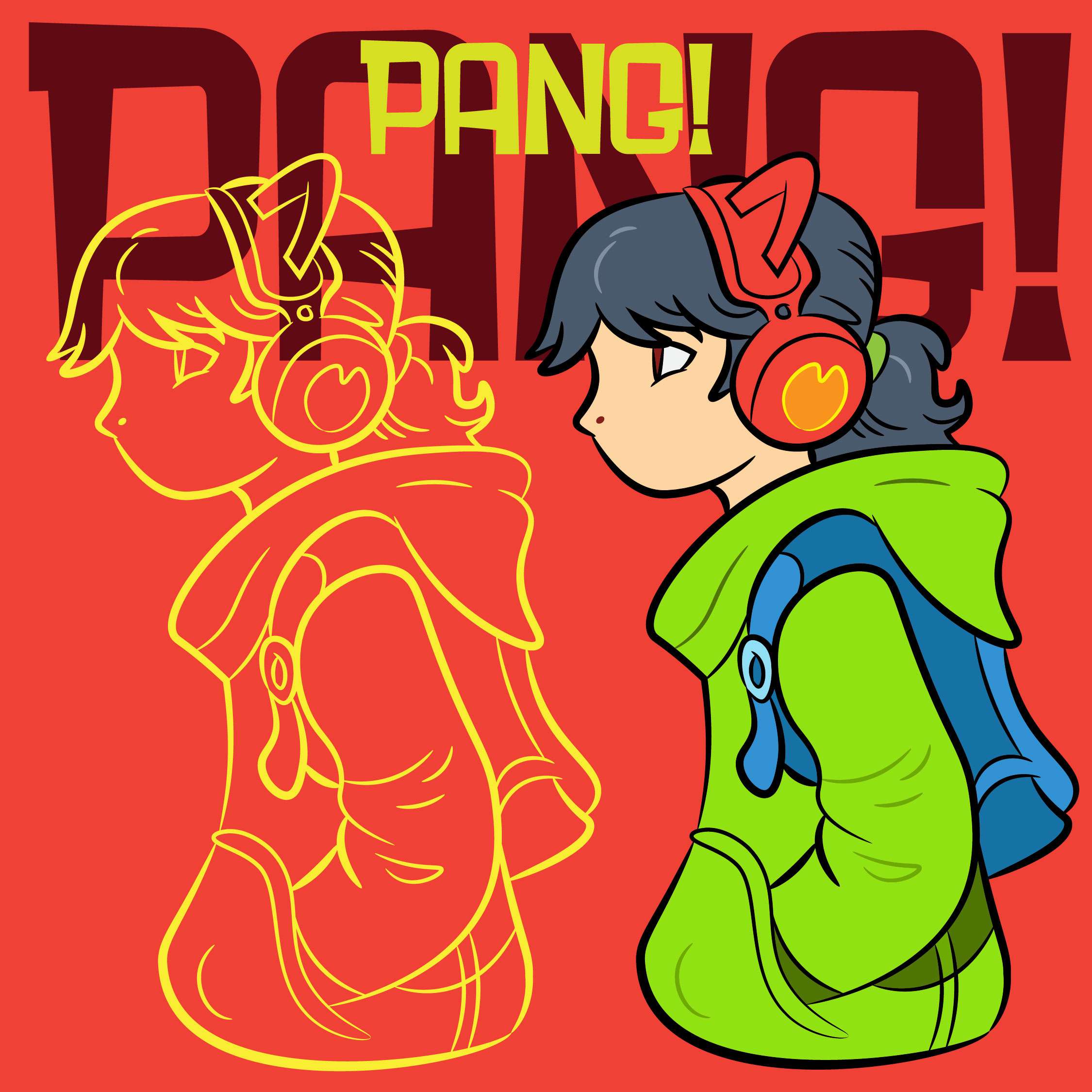 pang! pang! artwork branding cartoon chara character design comic custom brush design digital art drawing font funny girl graphic design icon illustration people vector