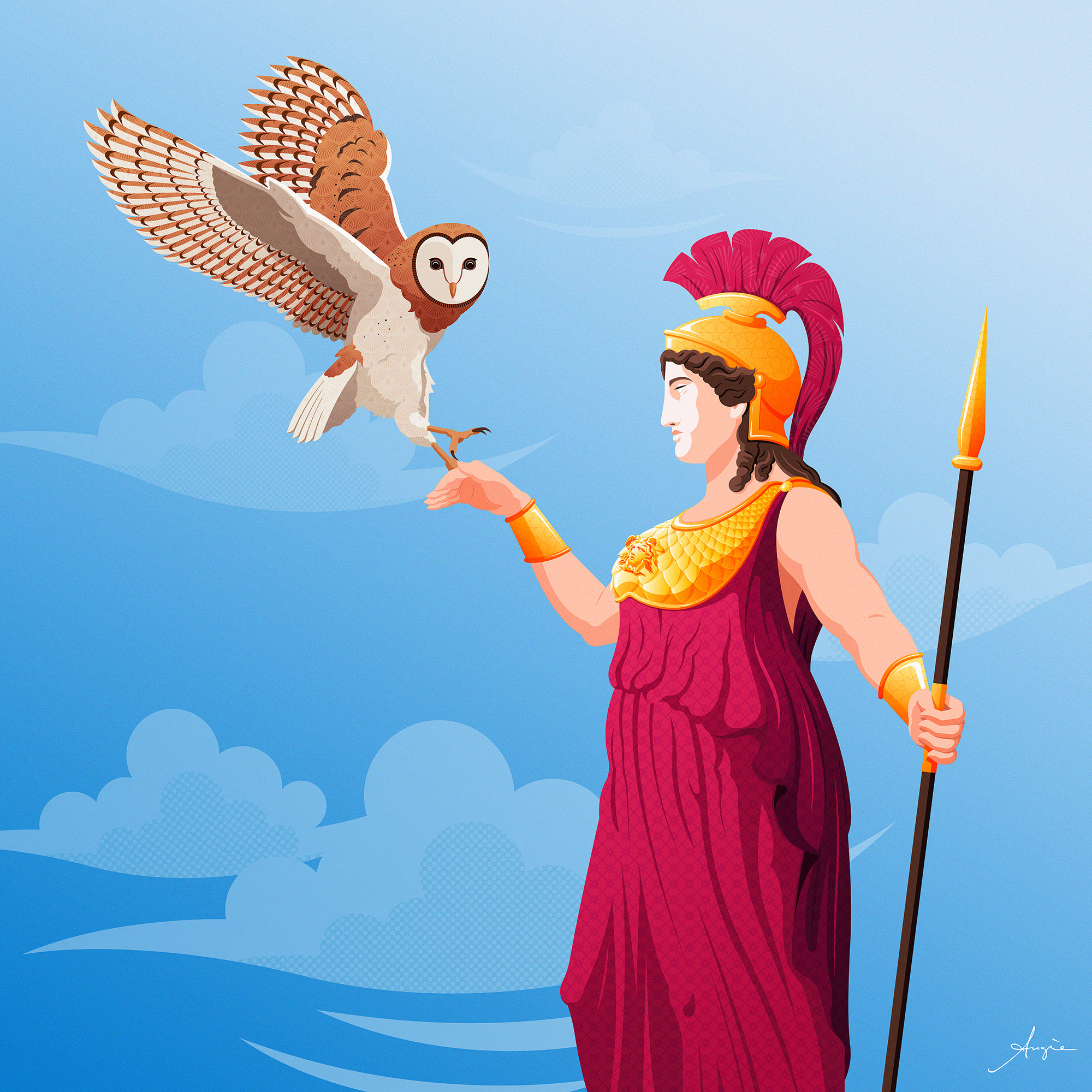 "La Sagesse" - Daily Art adobe illustrator animal athena contrast daily art illustration owl patterns portrait sagesse symbolism texture vector vector illustration wisdom
