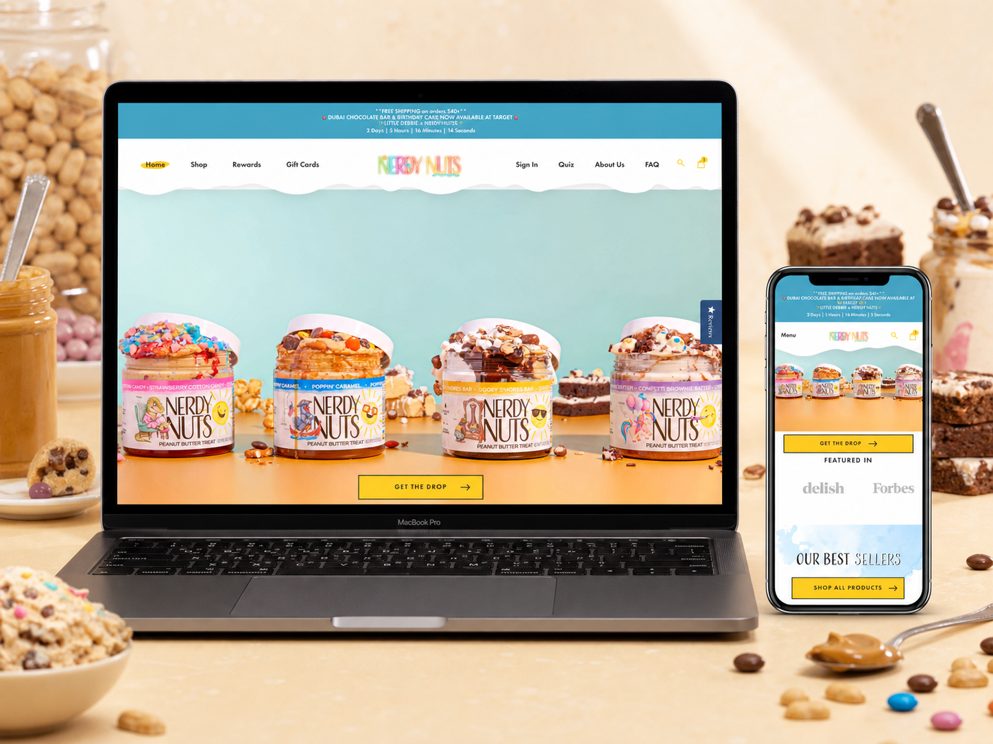 Nerdy nuts e-commerce website. https://nerdynuts.com/ cro optimised theme e commerce store design shopify shopify design shopify premium theme shopify store design shopify website ui website design