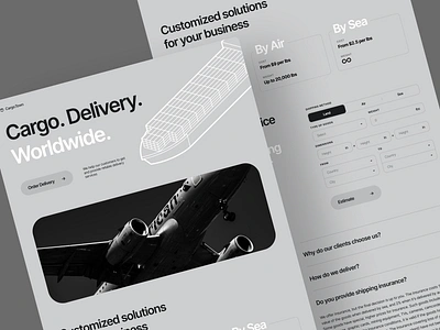 Cargo Delivery Landing Page Design Concept app app design cargo concept delivery design expedition landing page logistics packing ship shipping transport truck ui ui visual design ux warehouse web design website