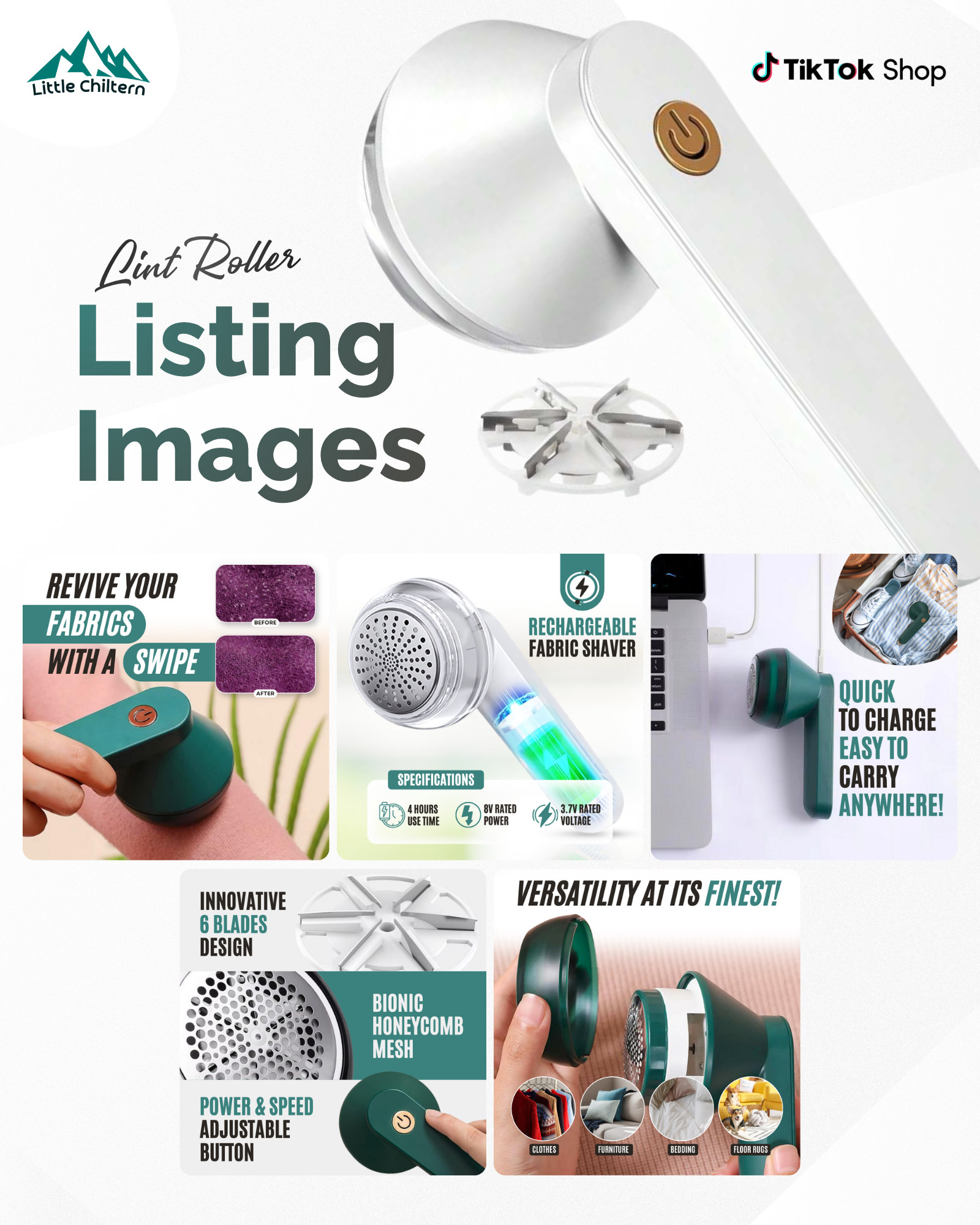 Project: Little Chiltern Electric Lint Roller (TikTok Shop) a content amazon a content amazon ebc amazon listing images design haroon haroon shakeel shakeel tiktok listing images tiktok shop tiktok video