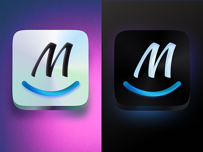 Letter Icon blue colorful dark design glow gradient icon icon design letter pattern square ui vector web
