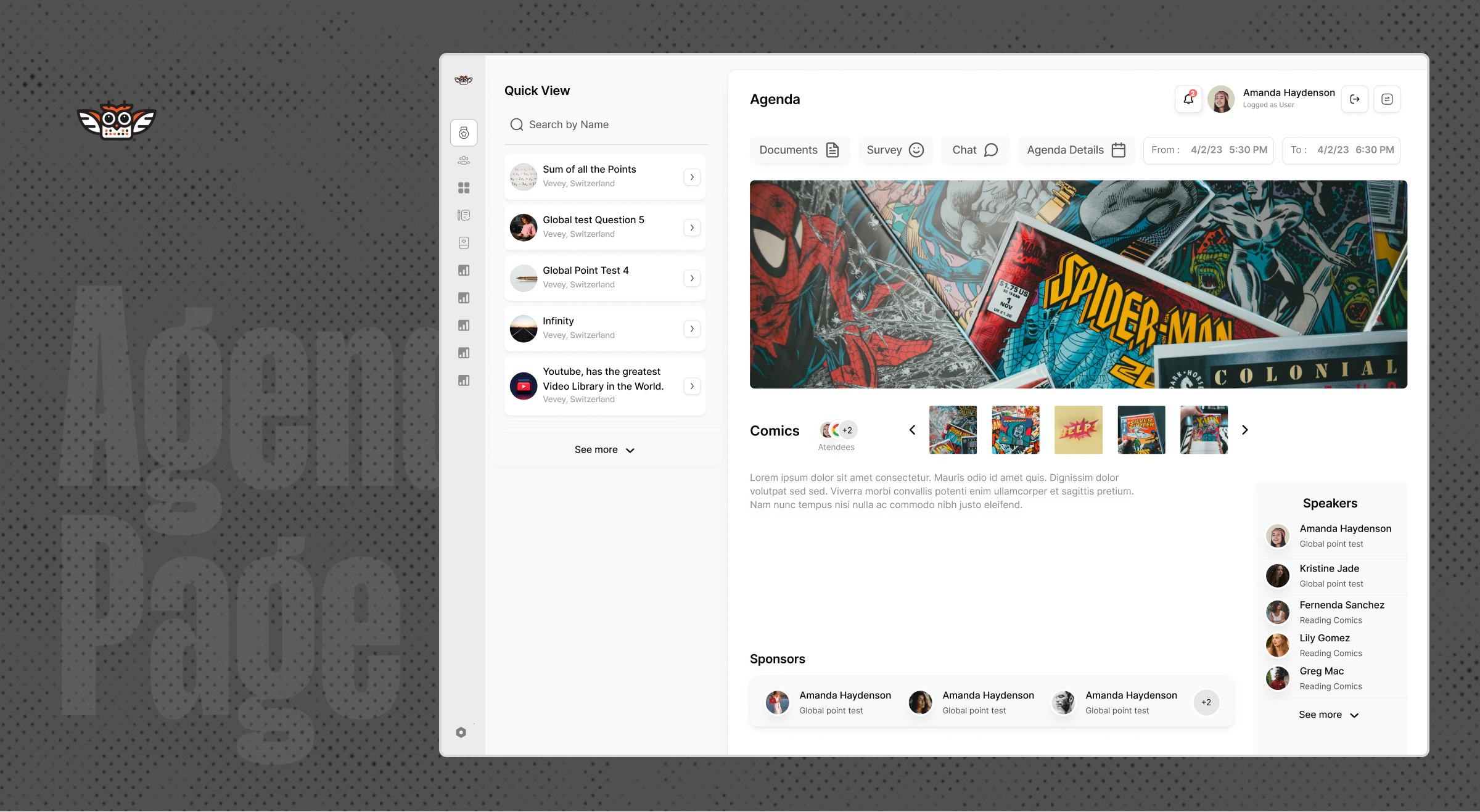 Event Agenda Page — Web App Dashboard UI 📅 craxinno dashboard dribbble eventapp eventmanagement productdesign saas uidesign uiux uxdesign webappdesign webdesign