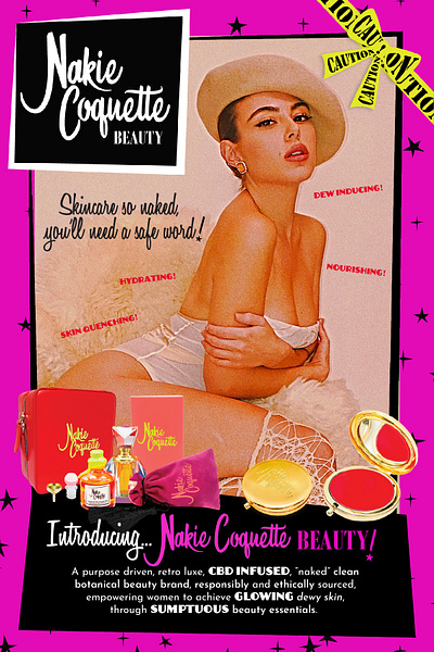 Nakie Coquette Postcard graphic design