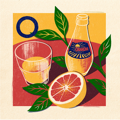 Orangina alphabet digital drink ella ginn folioart fruit illustration product summer